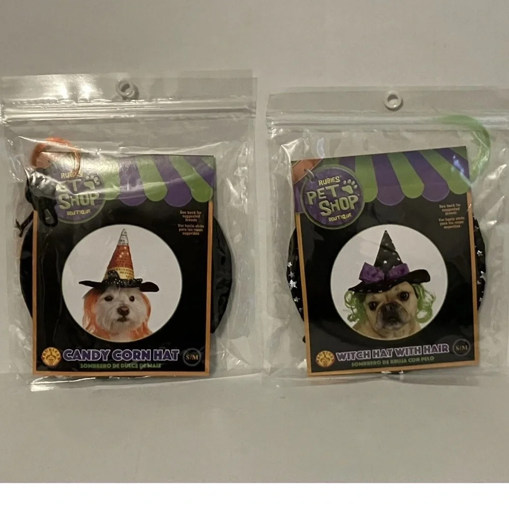 Rubie's Pet Shop Candy Corn and Witch Hat with neon color hair NEW